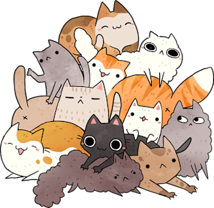 Cat Pile Magnet