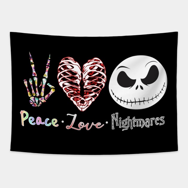 Peace, Love, and Nightmares Tapestry by Duckgurl44