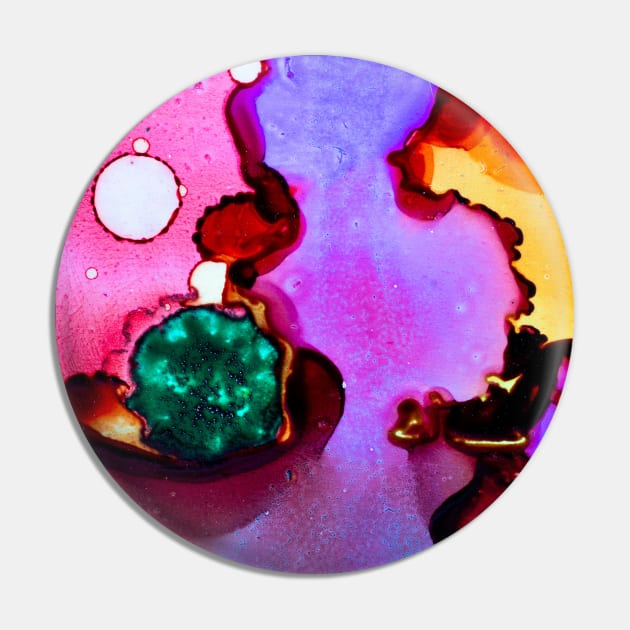 glass pink and bubble Pin by LucilleArts