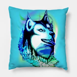 Husky Aurora Borealis Dream Pillow