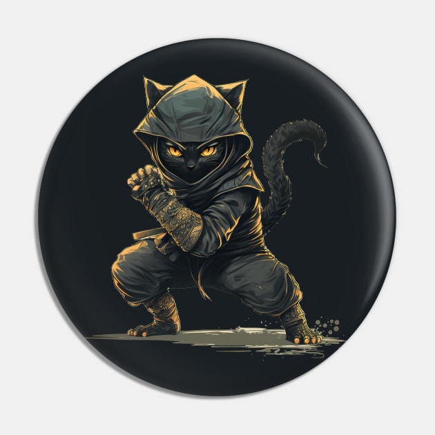 Stealthy Ninja Cat Pin by dmac