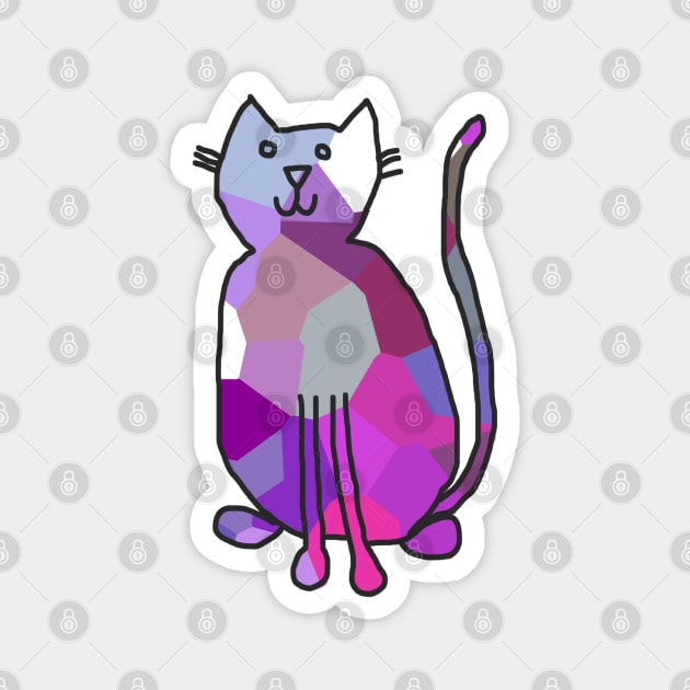 Purple Crystal Cat Magnet by ellenhenryart