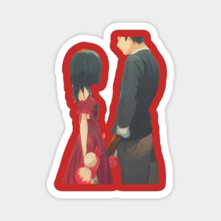 Romantic Anime Couple Magnet