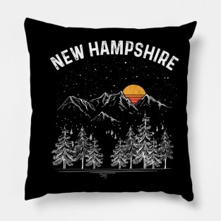 Vintage Retro New Hampshire State Pillow