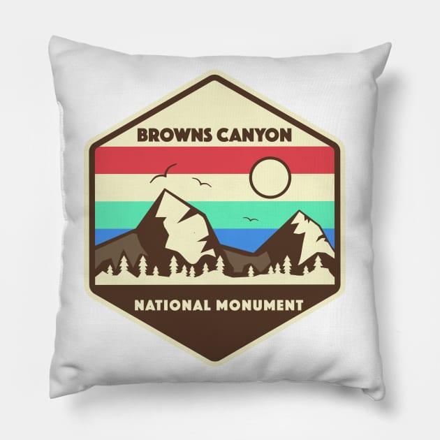 Browns Canyon National Monument Retro Pillow by roamfree