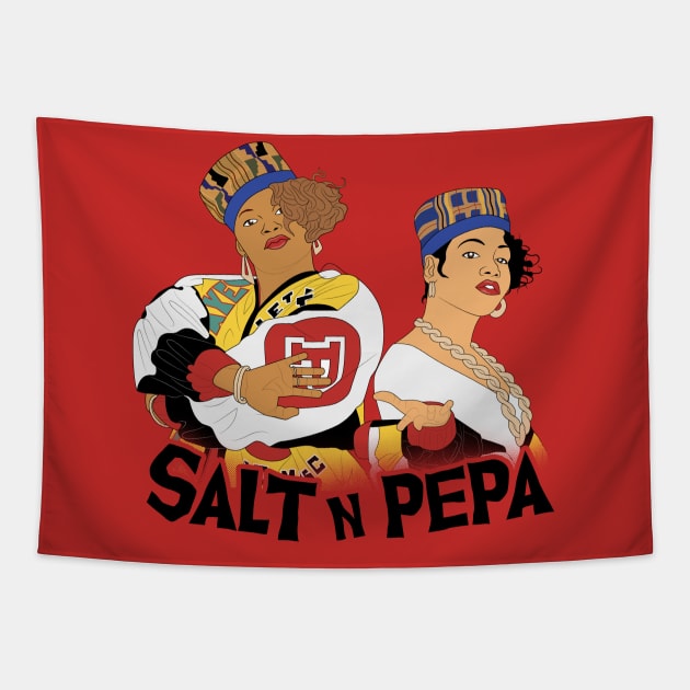 1985 Salt n Pepa simple art Tapestry by pepesankosong