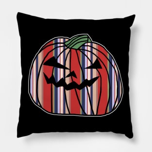 Red Blue Stripes Halloween Horror Pumpkin Pillow