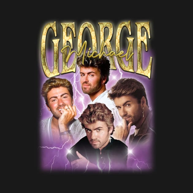 RETRO VINTAGE GEORGE MICHAEL BOOTLEG STYLE by Archer Expressionism Style