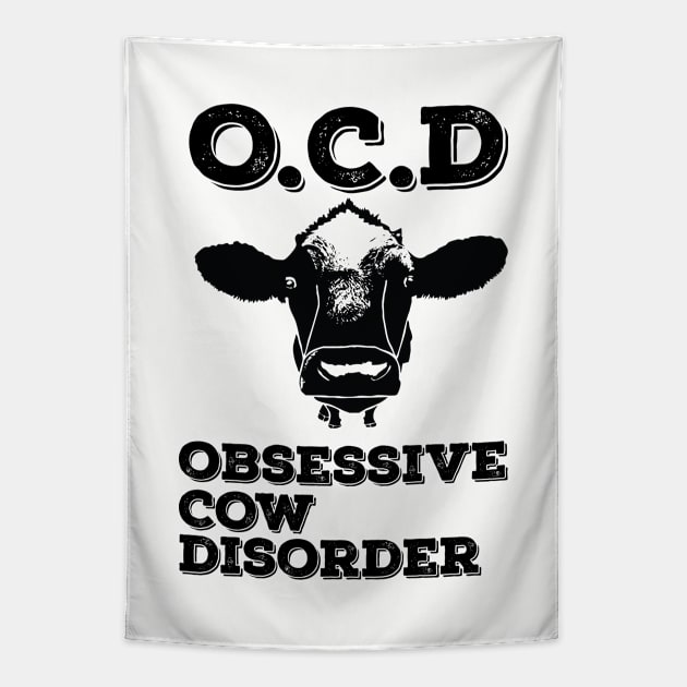 Cow - Obsessive Cow Disorder Tapestry by Kudostees