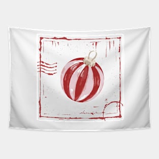 Big Vintage Red Christmas Ball Tapestry