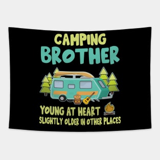 Camping Brother Young At Heart Slightly Older In Other Places Happy Camper Summer Christmas In July Tapestry