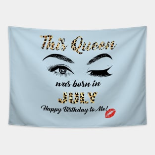 This Queen Was Born In July Leopard Pattern Tapestry