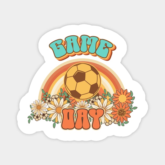 Groovy Soccer mom Retro game day  gift for funny mother Vintage floral pattern Magnet by HomeCoquette