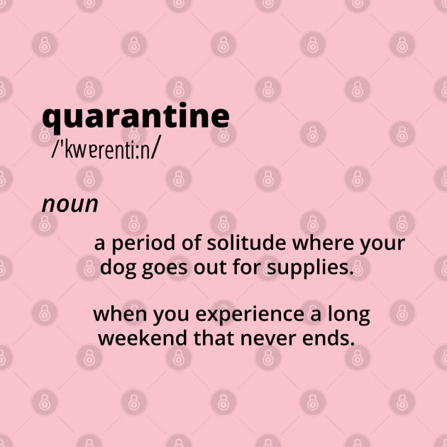 Funny Quarantine Dictionary Meaning by musicanytime