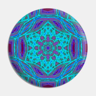 Abstract cyan flower kaleidoscopes Pin