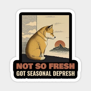 Seasonal Depression Meme Dog Crying Seasonal Depresh Magnet