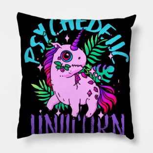 Cute Crazy Psycedelic Unicorn Artwork Pillow