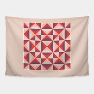 Vintage Geometric Red Purple Pattern Tapestry