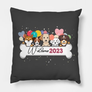 Cute Design to Welcome 2023 Pillow