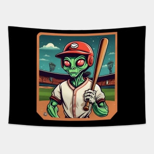 Alien baseball player Tapestry