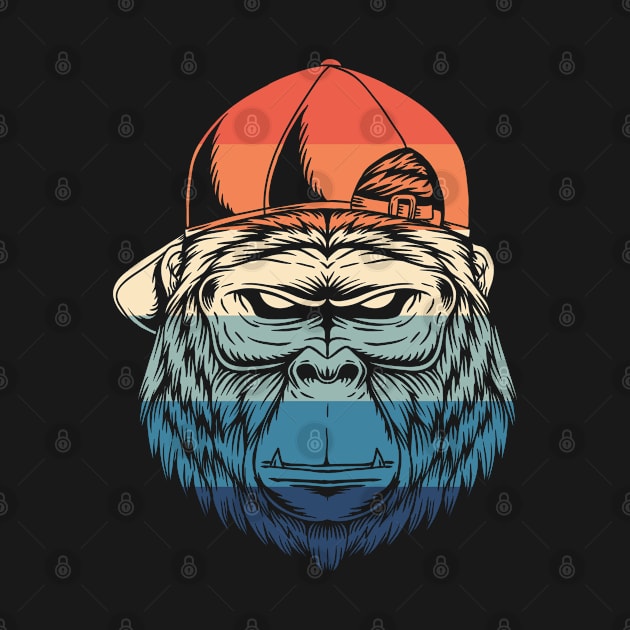 Vintage Badass Gorilla by Dojaja