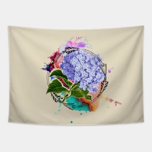 Hydrangeas and Arrows with Splash Tapestry