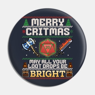 Merry Critmas Warrior Pin