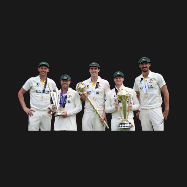 Australian cricketer with trophy by zachbrayan