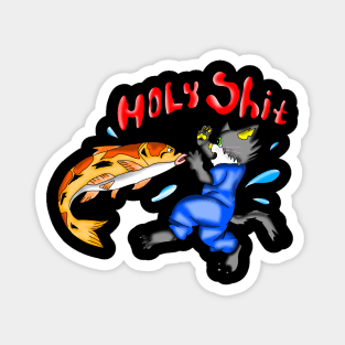 Cat vs Flying Fish Magnet