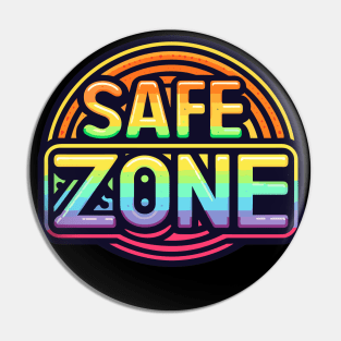 Retro LGBTQ Safe zone Rainbow Pin