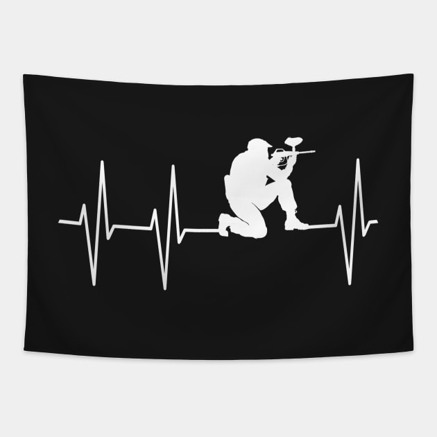 Paintball Heartbeat Player Gun Tapestry by underheaven