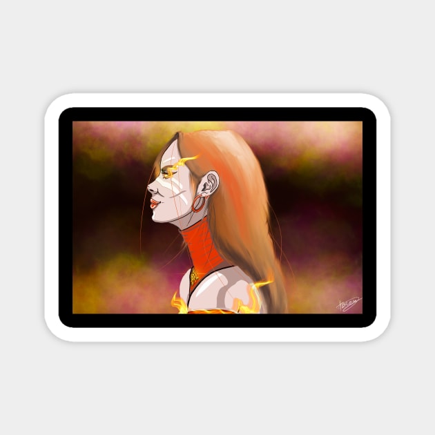 Lina fan art dota 2 hero Magnet by arttaram