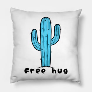 Free hug blue Pillow