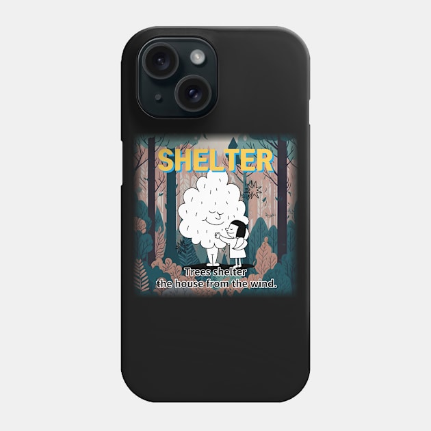 shelter ,Trees shelter  the house from the wind. Phone Case by zzzozzo