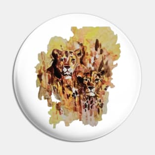 Lion acrylic painting Pin