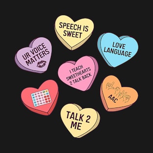 Speech Therapy SLP Happy Valentines Day Conversation Hearts T-Shirt