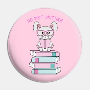 Do not disturb, cute rabbit reading Pin