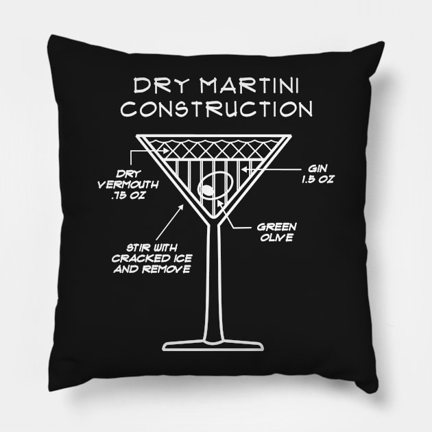 Dry Martini Construction Pillow by brotherjeb