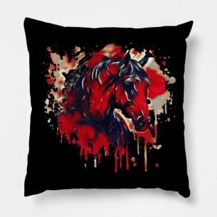 Red horse of war Pillow