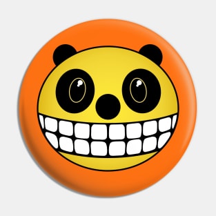 Yellow Panda Smiley Face Pin