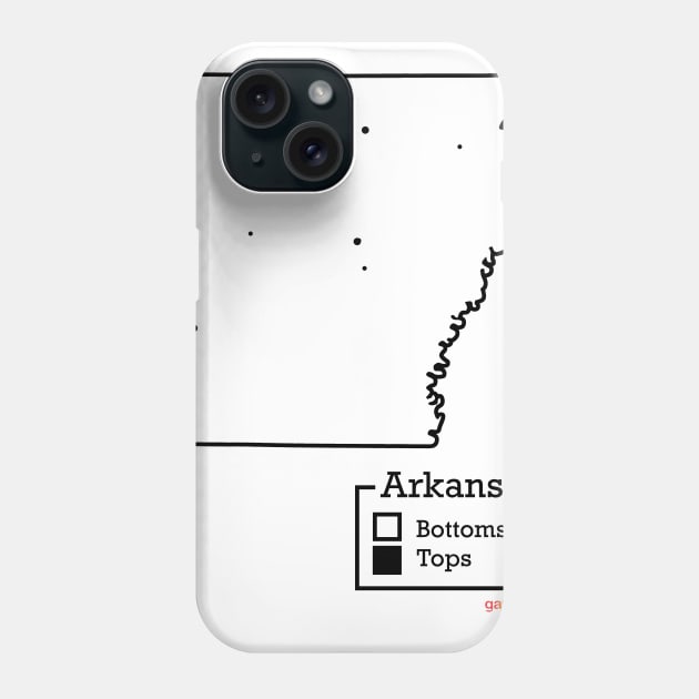 Arkansas Bottoms / Tops Map Phone Case by GayOleTime