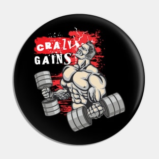 Crazy gains - Nothing beats the feeling of power that weightlifting, powerlifting and strength training it gives us! A beautiful vintage movie design representing body positivity! Pin