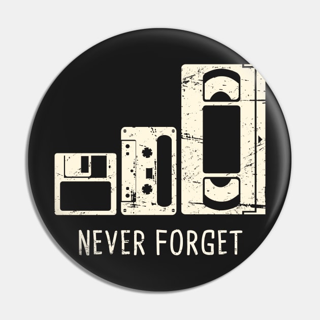 Never Forget | Floppy Disk, Cassette, VHS Tape Pin by MeatMan