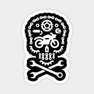 Dia de los Muertos Sugar skull cruiser bike biker motorcycle Halloween Motocross Magnet