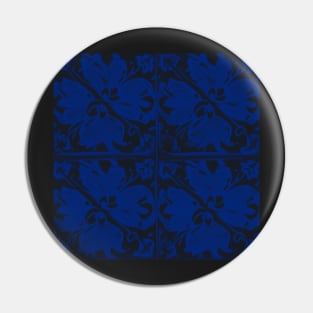 Hibiscus Flowers Print - Blue Aesthetic Pin