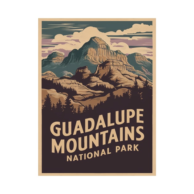 Guadalupe Mountains National Park Poster Illustration by Perspektiva