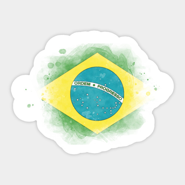 Brazil Watercolor Flag Brazil Sticker Teepublic