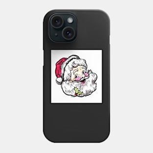 Kitschy Santa Retro Illustration by Ash Claise Phone Case