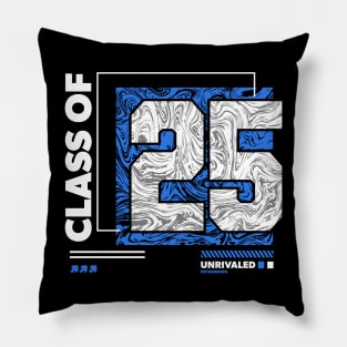 Class of 2025 Urban Streetwear // Graduation Class of '25 Blue Pillow