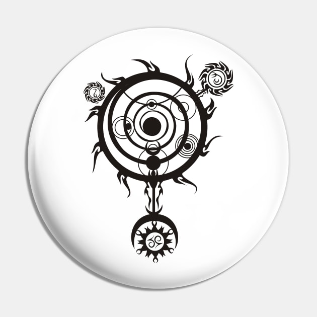 Black Spell Magic Circle Pin by Leonard